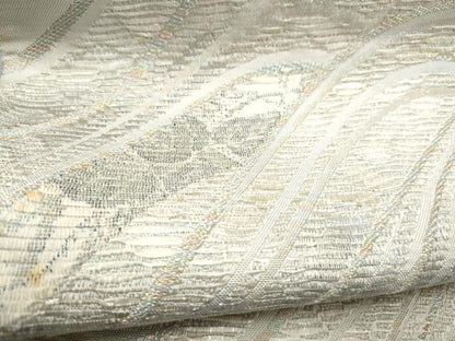 平和屋着物●六通柄袋帯　本泥染　流水花文　正絹　逸品　CABJ4842hy