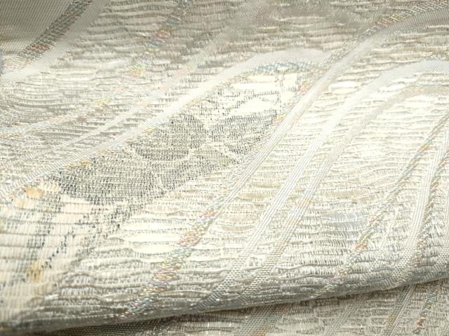 平和屋着物●六通柄袋帯　本泥染　流水花文　正絹　逸品　CABJ4842hy