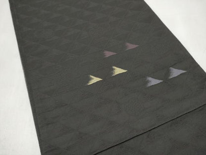 平和屋着物●両面　六通柄袋帯　幾何学文様　正絹　逸品　CABJ4844hy