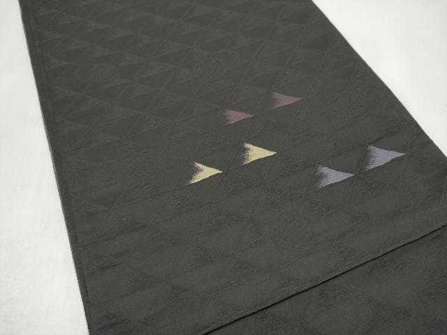 平和屋着物●両面　六通柄袋帯　幾何学文様　正絹　逸品　CABJ4844hy
