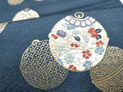 平和屋着物●六通柄袋帯　唐織　鈴　草花文　金糸　正絹　逸品　CABJ4848hy