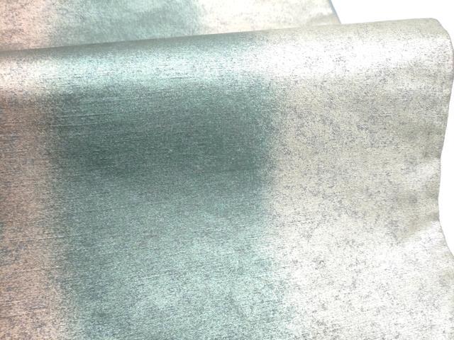 平和屋着物●全通柄袋帯　紬地　霞文　銀糸　正絹　逸品　CABJ4856hy