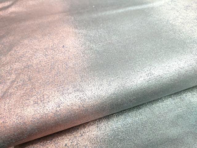 平和屋着物●全通柄袋帯　紬地　霞文　銀糸　正絹　逸品　CABJ4856hy