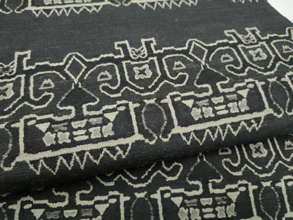 平和屋着物●全通柄袋帯　紬地　獅噛文長斑錦　正絹　逸品　CABJ4857hy