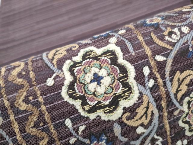 平和屋着物●両面　六通柄袋帯　花唐草文　金糸　さが美扱い　正絹　逸品　CABJ4860hy