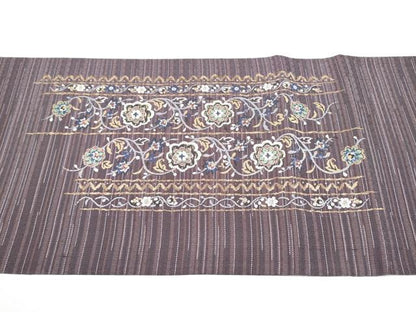 平和屋着物●両面　六通柄袋帯　花唐草文　金糸　さが美扱い　正絹　逸品　CABJ4860hy