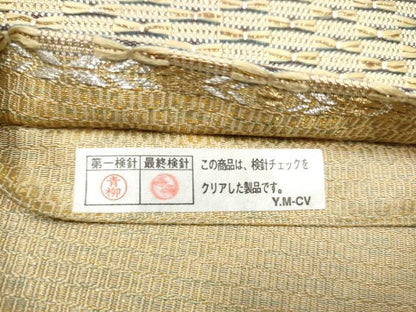 平和屋着物●六通柄袋帯　霞文　金糸　正絹　逸品　CABJ4861hy