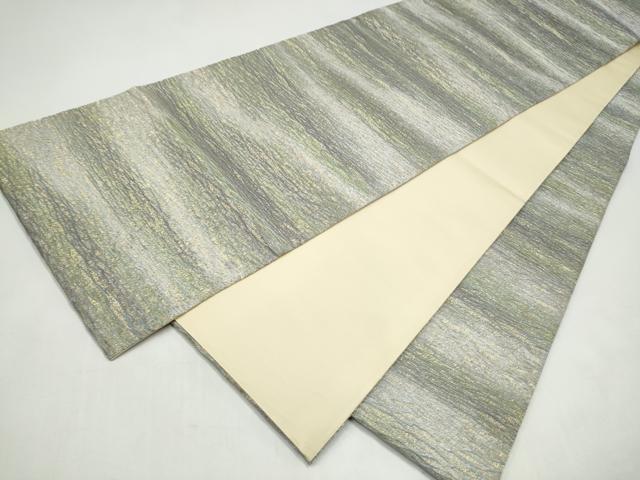 平和屋着物●全通柄袋帯　霞文　金糸　正絹　逸品　CABJ4870hy