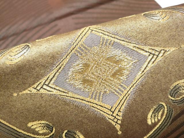 平和屋着物●西陣の名門　加納幸謹製　太鼓柄袋帯　幾何学文様　金糸　正絹　逸品　CABJ4873hy