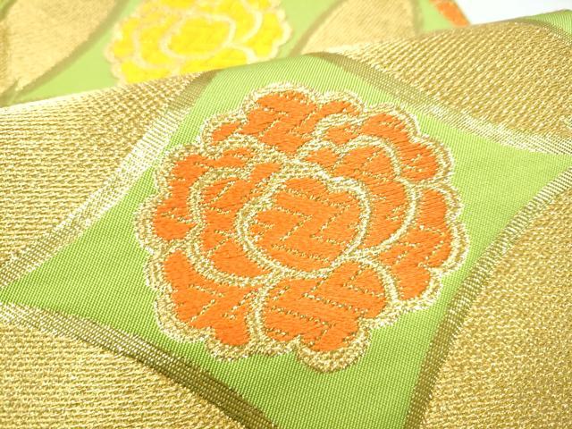 平和屋着物●西陣　川島織物　全通柄　本袋帯　七宝花文　金糸　正絹　逸品　CABJ4883hy