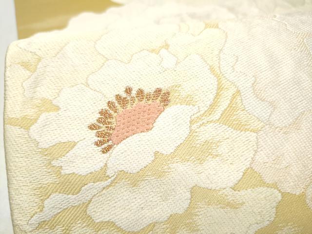 平和屋着物●六通柄袋帯　富貴花苑文　金糸　正絹　逸品　CABJ4886hy