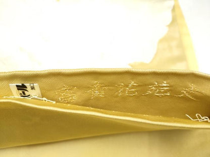 平和屋着物●六通柄袋帯　富貴花苑文　金糸　正絹　逸品　CABJ4886hy