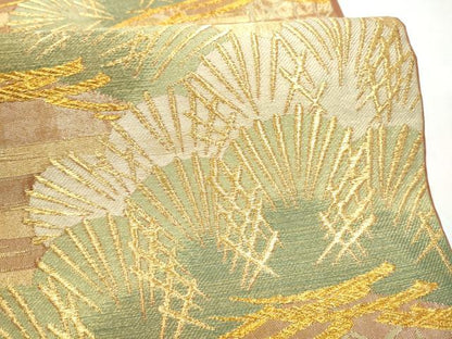 平和屋着物●西陣　川島織物　六通柄　本袋帯　松　金糸　正絹　逸品　CABJ4888hy