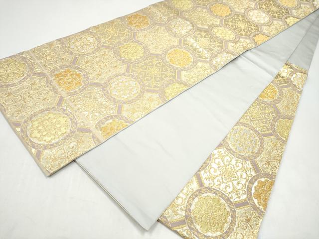 平和屋着物●西陣　川島織物　六通柄　本袋帯　蜀江花文　金糸　正絹　逸品　CABJ4890hy