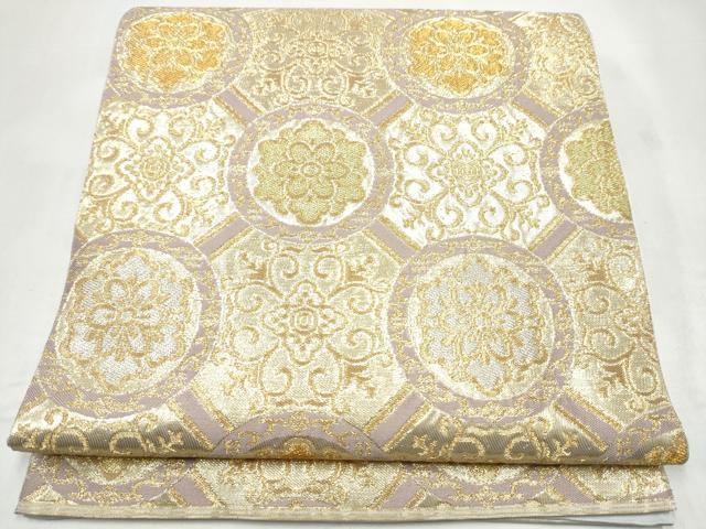 平和屋着物●西陣　川島織物　六通柄　本袋帯　蜀江花文　金糸　正絹　逸品　CABJ4890hy