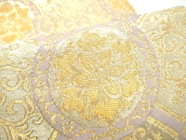 平和屋着物●西陣　川島織物　六通柄　本袋帯　蜀江花文　金糸　正絹　逸品　CABJ4890hy