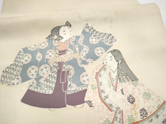 平和屋着物●加賀友禅の巨匠　初代　由水十久　太鼓柄袋帯　うなる光　正絹　逸品　CABJ4893hy