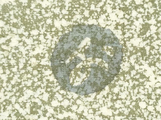 平和屋着物●太鼓柄袋帯　作家物　紬地　刺繍　更紗花文　金彩　正絹　逸品　CABJ4896hy