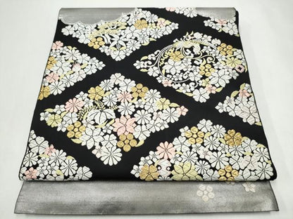 平和屋着物●西陣最高峰・北尾織物匠　六通柄袋帯　唐織　慶長寿菱文　金糸　正絹　逸品　CABJ4908hy