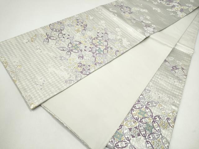 平和屋着物●ブライダルファッションデザイナー・桂由美　六通柄袋帯　七宝花文　金銀糸　正絹　逸品　CABJ4916hy
