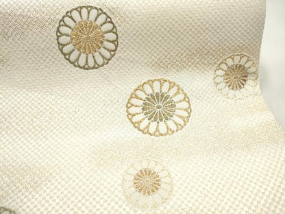 平和屋着物●全通柄袋帯　舞菊文　金糸　ますいわ屋扱い　正絹　逸品　CABJ4918hy