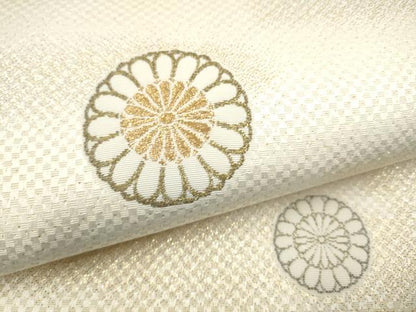 平和屋着物●全通柄袋帯　舞菊文　金糸　ますいわ屋扱い　正絹　逸品　CABJ4918hy