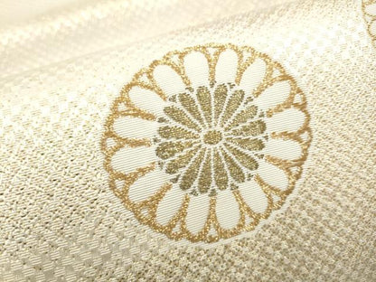 平和屋着物●全通柄袋帯　舞菊文　金糸　ますいわ屋扱い　正絹　逸品　CABJ4918hy