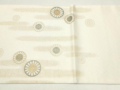 平和屋着物●全通柄袋帯　舞菊文　金糸　ますいわ屋扱い　正絹　逸品　CABJ4918hy