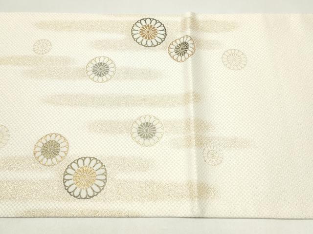 平和屋着物●全通柄袋帯　舞菊文　金糸　ますいわ屋扱い　正絹　逸品　CABJ4918hy