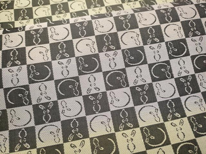平和屋着物●京都西陣・想屋謹製　全通柄袋帯　市松兎文　正絹　逸品　CABJ4924hy