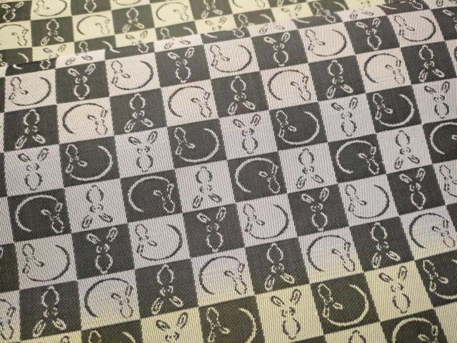 平和屋着物●京都西陣・想屋謹製　全通柄袋帯　市松兎文　正絹　逸品　CABJ4924hy