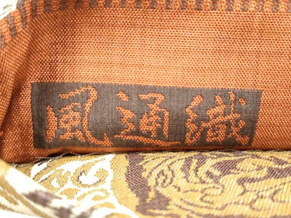 平和屋着物●両面　六通柄袋帯　風通織　市松流水丸文　正絹　逸品　CABJ4925hy