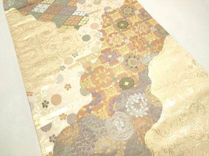平和屋着物●六通柄袋帯　唐織　佐々木金助の世界　道長蜀江花文　金糸　正絹　逸品　CABJ4926hy