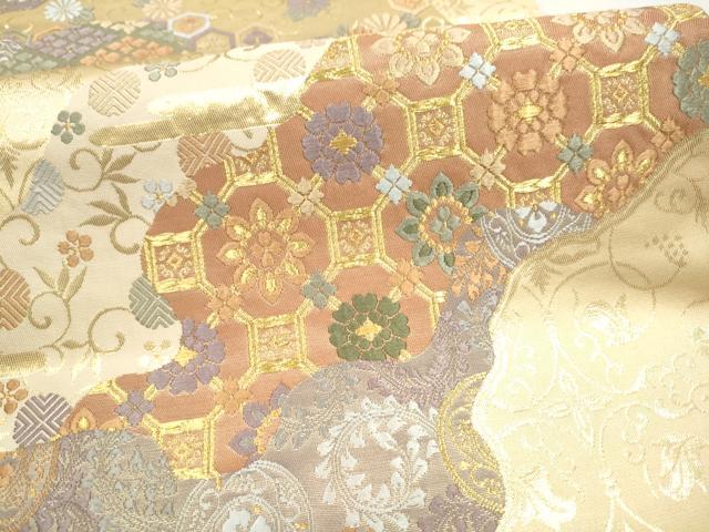 平和屋着物●六通柄袋帯　唐織　佐々木金助の世界　道長蜀江花文　金糸　正絹　逸品　CABJ4926hy