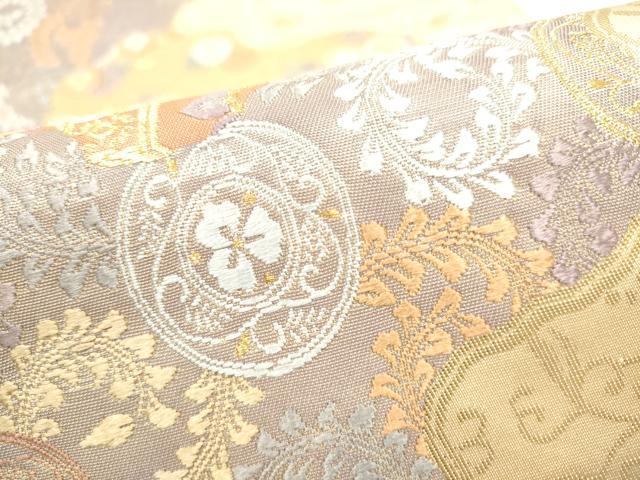 平和屋着物●六通柄袋帯　唐織　佐々木金助の世界　道長蜀江花文　金糸　正絹　逸品　CABJ4926hy