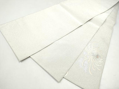 平和屋着物●太鼓柄袋帯　総刺繍　綴れ　乱菊　銀彩　正絹　逸品　CABJ4936hy