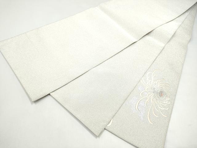 平和屋着物●太鼓柄袋帯　総刺繍　綴れ　乱菊　銀彩　正絹　逸品　CABJ4936hy