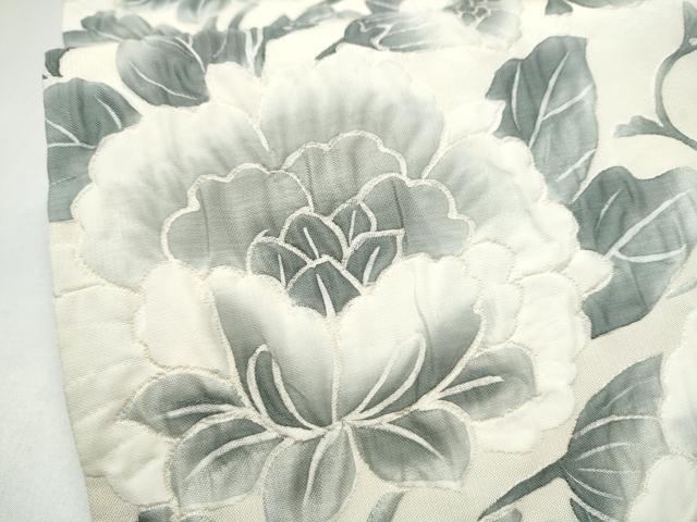 平和屋着物●六通柄袋帯　作家物　ふくれ織　枝花文　正絹　逸品　CABJ4940hy