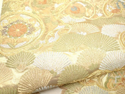 平和屋着物●西陣　服部織物謹製　六通柄袋帯　蜀江草花文　金銀糸　正絹　逸品　CABJ4947hy