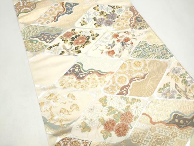 平和屋着物●六通柄袋帯　唐織　琳派　金銀糸　正絹　逸品　CABJ4948hy