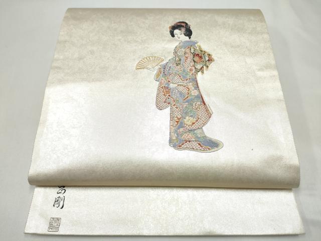 平和屋着物●松岡正剛　太鼓柄袋帯　春麗人　金糸　正絹　逸品　CABJ4951hy
