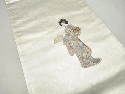 平和屋着物●松岡正剛　太鼓柄袋帯　春麗人　金糸　正絹　逸品　CABJ4951hy