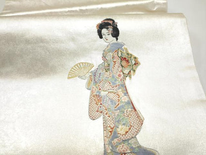 平和屋着物●松岡正剛　太鼓柄袋帯　春麗人　金糸　正絹　逸品　CABJ4951hy
