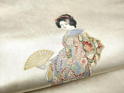 平和屋着物●松岡正剛　太鼓柄袋帯　春麗人　金糸　正絹　逸品　CABJ4951hy