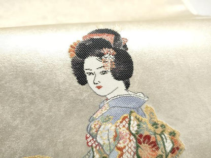 平和屋着物●松岡正剛　太鼓柄袋帯　春麗人　金糸　正絹　逸品　CABJ4951hy