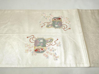 平和屋着物●松岡正剛　太鼓柄袋帯　春麗人　金糸　正絹　逸品　CABJ4951hy