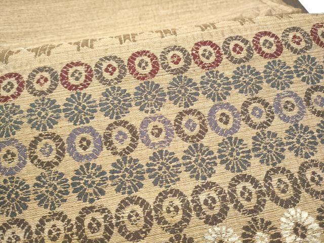 平和屋着物●両面　六通柄袋帯　いちご錦　菊　金糸　鈴乃屋扱い　正絹　逸品　CABJ4957hy