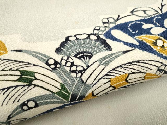 平和屋着物●九寸開き名古屋帯　辻が花　鬼しぼ縮緬　正絹　逸品　CABJ4970hy