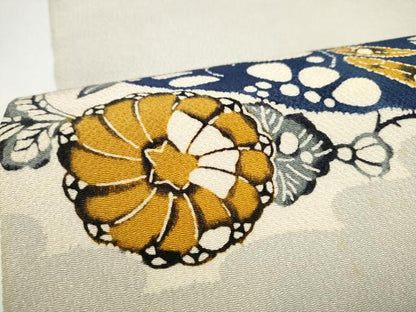 平和屋着物●九寸開き名古屋帯　辻が花　鬼しぼ縮緬　正絹　逸品　CABJ4970hy