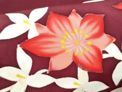平和屋着物●九寸名古屋帯　枝花文　正絹　逸品　CABJ4976hy